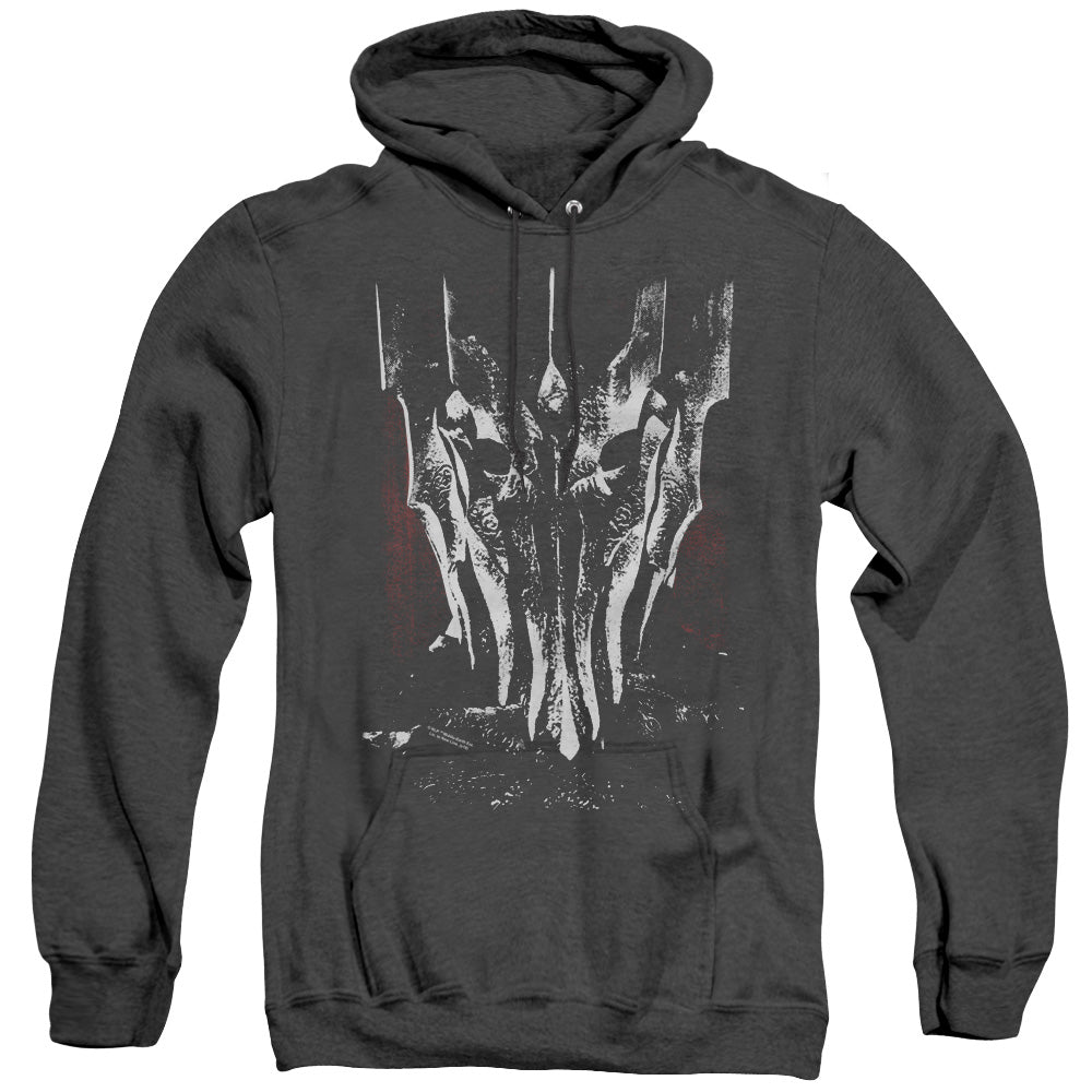 Lord of the Rings Big Sauron Head Mens Heather Hoodie Black Officially Licensed