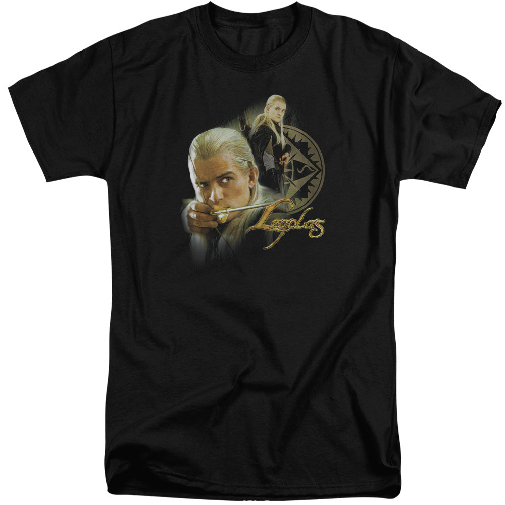 Lord of the Rings Legolas Mens Tall T Shirt Black Officially Licensed