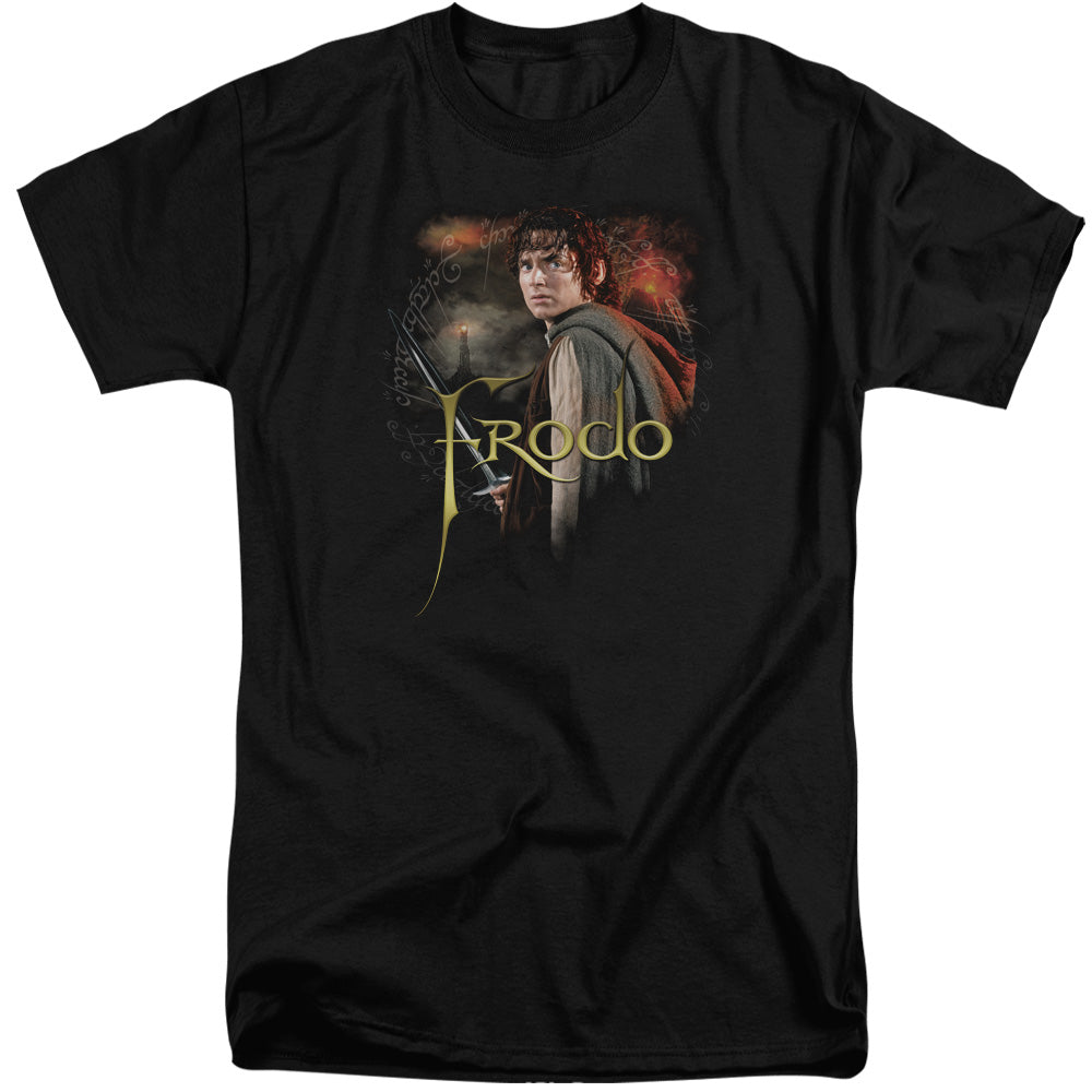 Lord of the Rings Frodo Mens Tall T Shirt Black Officially Licensed