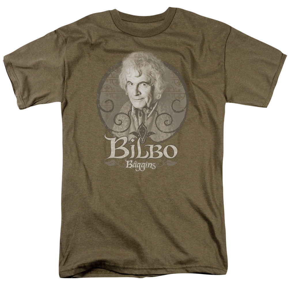 Lord of the Rings Bilbo Baggins Mens T Shirt Safari Green Officially Licensed