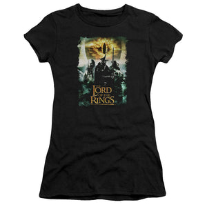 Lord Of The Rings Villain Group Junior Sheer Cap Sleeve Womens T Shirt Black