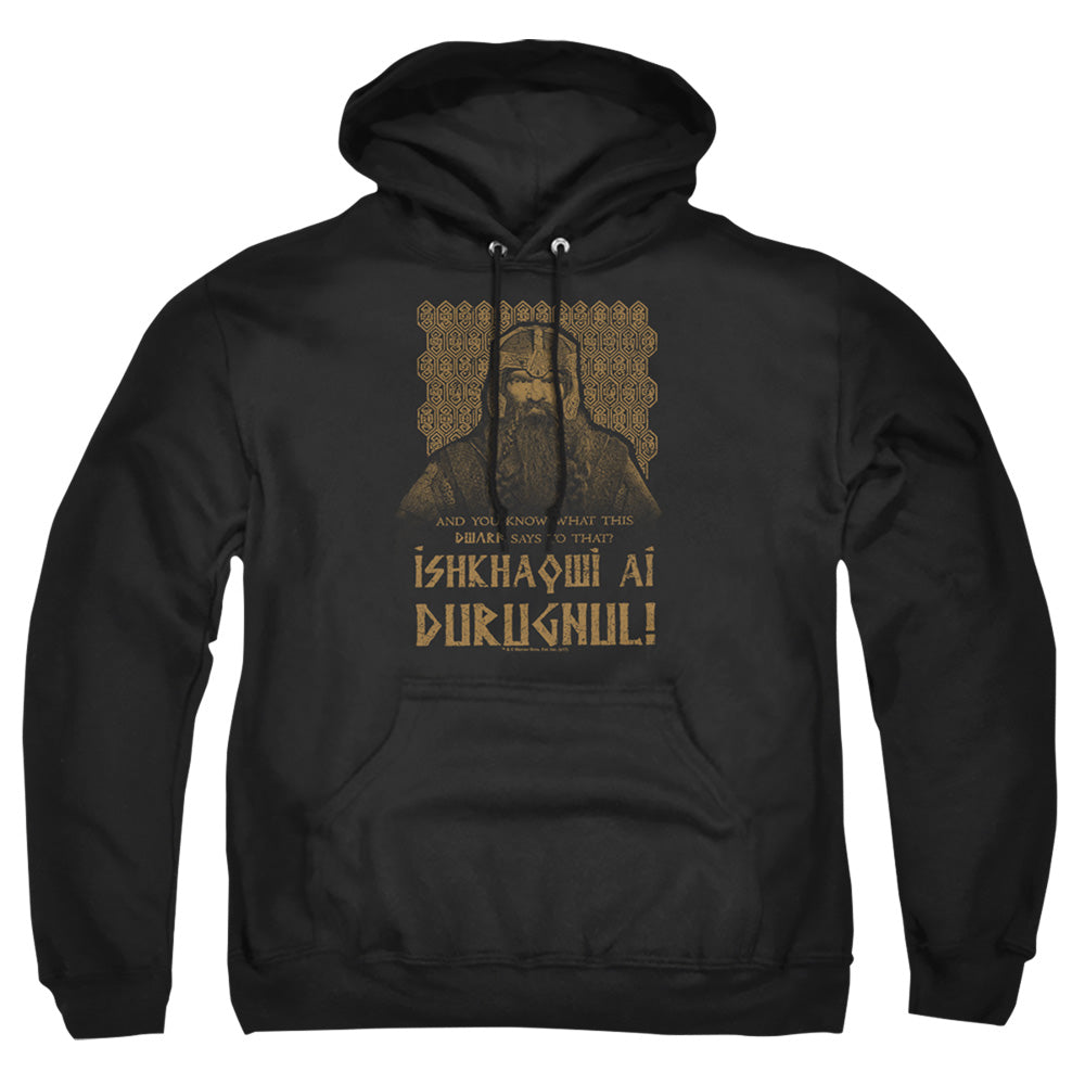 Lord Of The Ringsd Of The Rings Ishkhaqwi Durugnul Mens Hoodie Black Officially Licensed