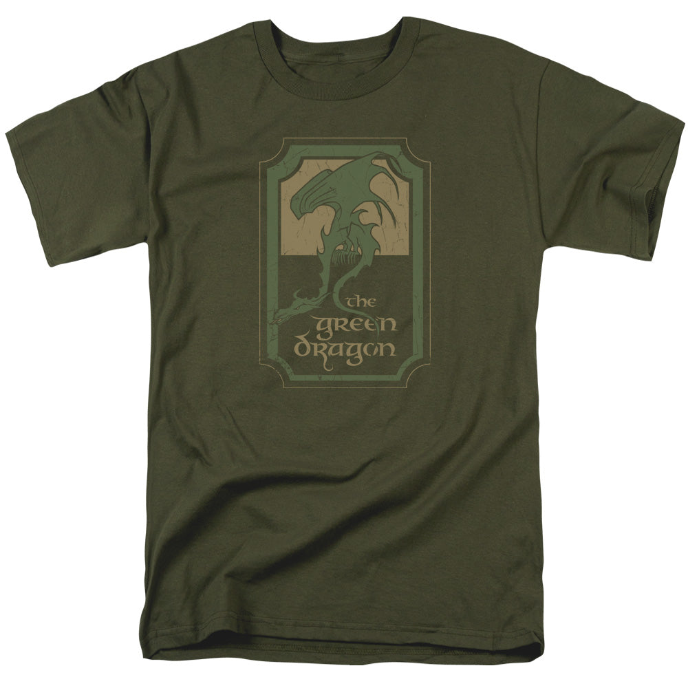 Lord Of The Rings Green Dragon Tavern Mens T Shirt Military Green Officially Licensed
