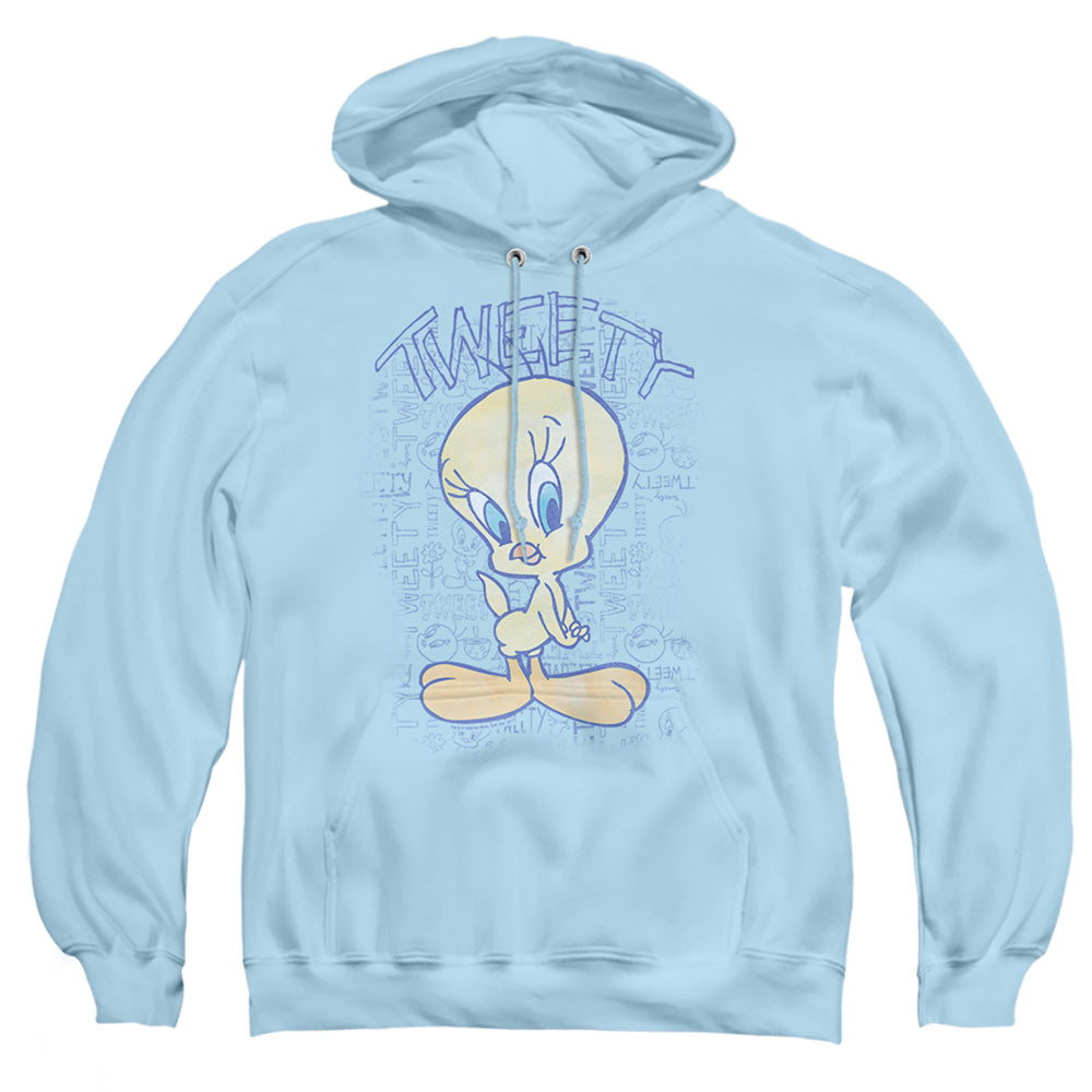 Looney Tunes Tweety Fade Mens Hoodie Light Blue Officially Licensed