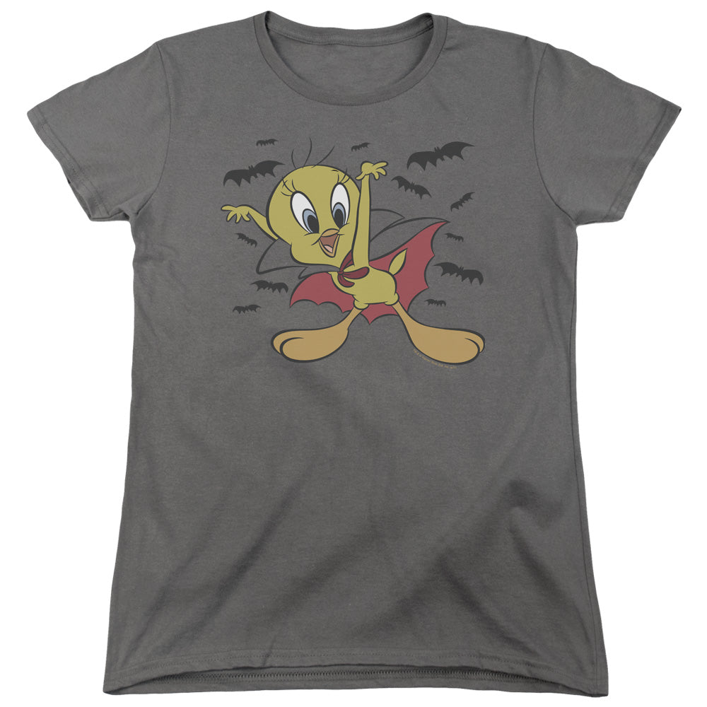 Looney Tunes Vampire Tweety Womens T Shirt Charcoal