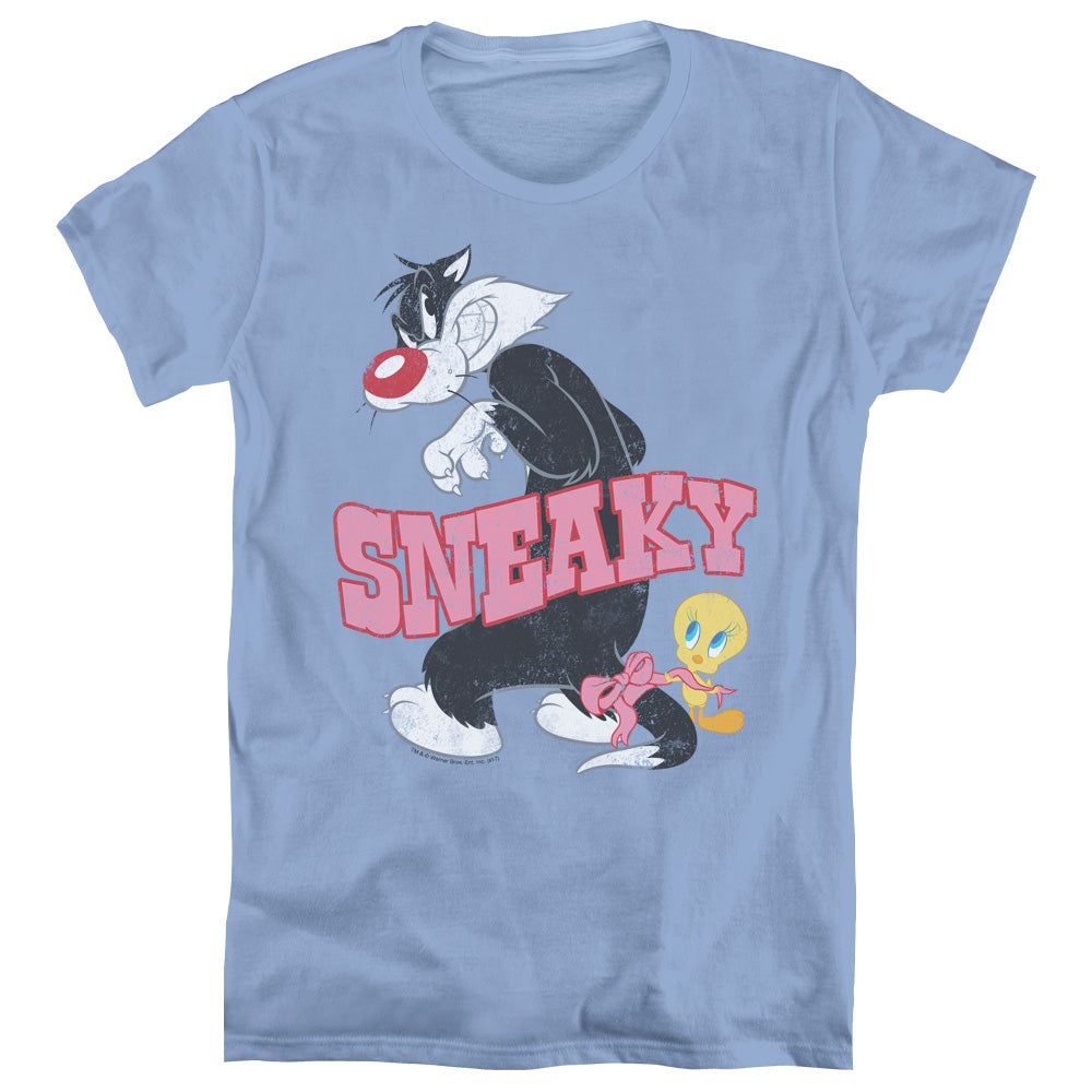 Looney Tunes Sneaky Womens T Shirt Carolina Blue