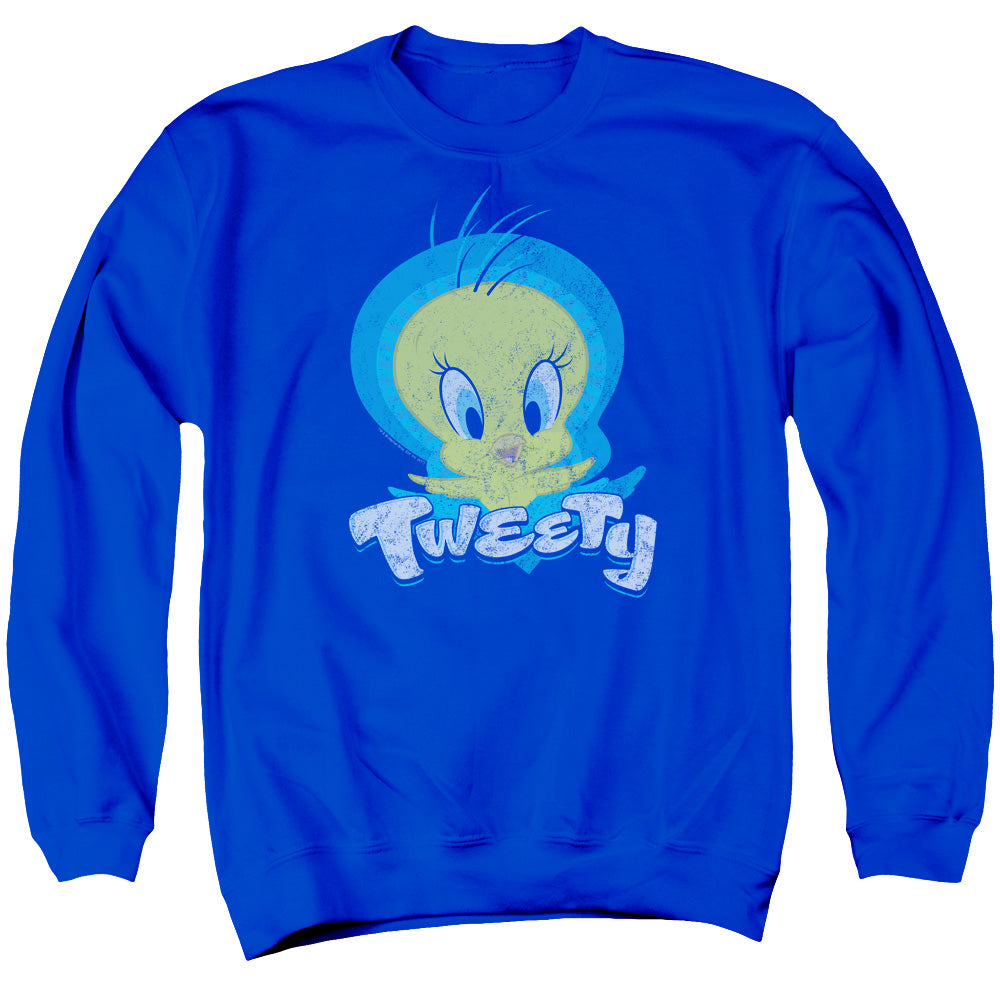 Looney Tunes Tweety Swirl Mens Crewneck Sweatshirt Royal Blue