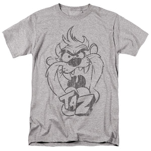 Looney Tunes Faded Taz Mens T Shirt Athletic Heather