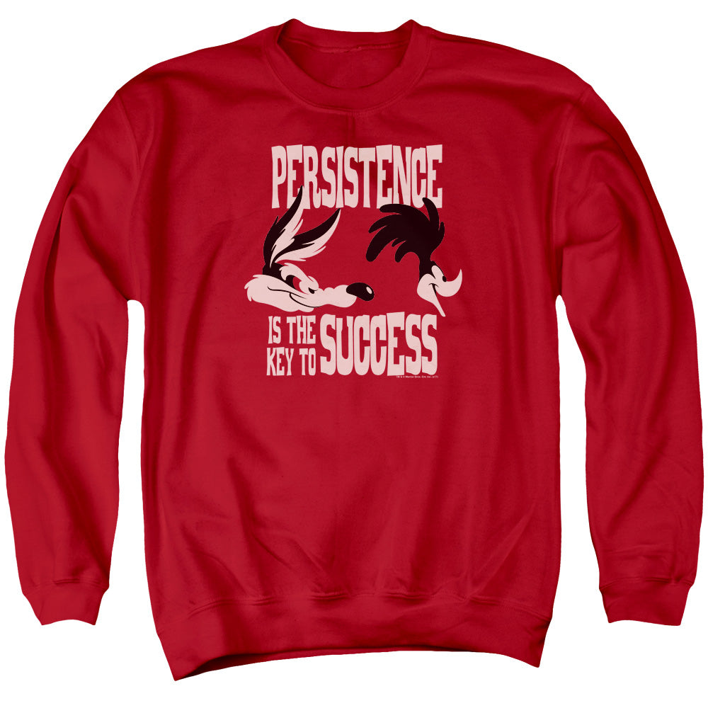 Looney Tunes Persistence Mens Crewneck Sweatshirt Red