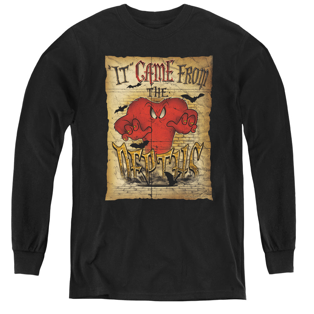 Looney Tunes the Depths Long Sleeve Kids Youth T Shirt Black