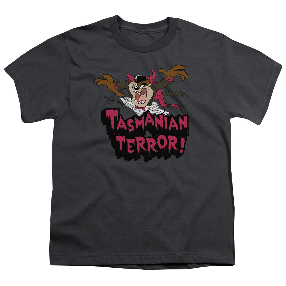 Looney Tunes Taz Terror Kids Youth T Shirt Charcoal