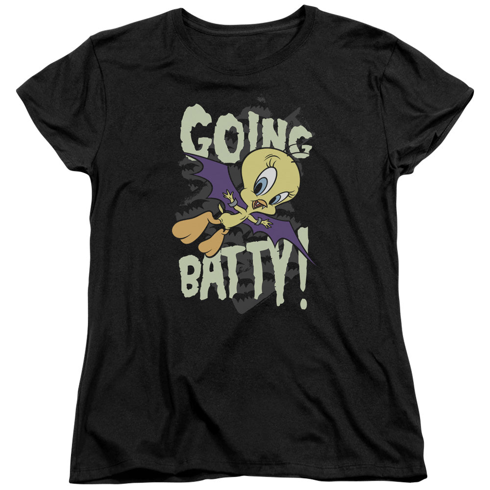 Looney Tunes Going Batty Womens T Shirt Black