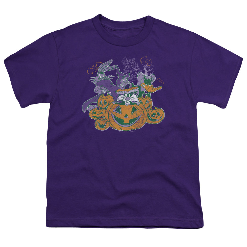 Looney Tunes Spooky Pals Kids Youth T Shirt Purple