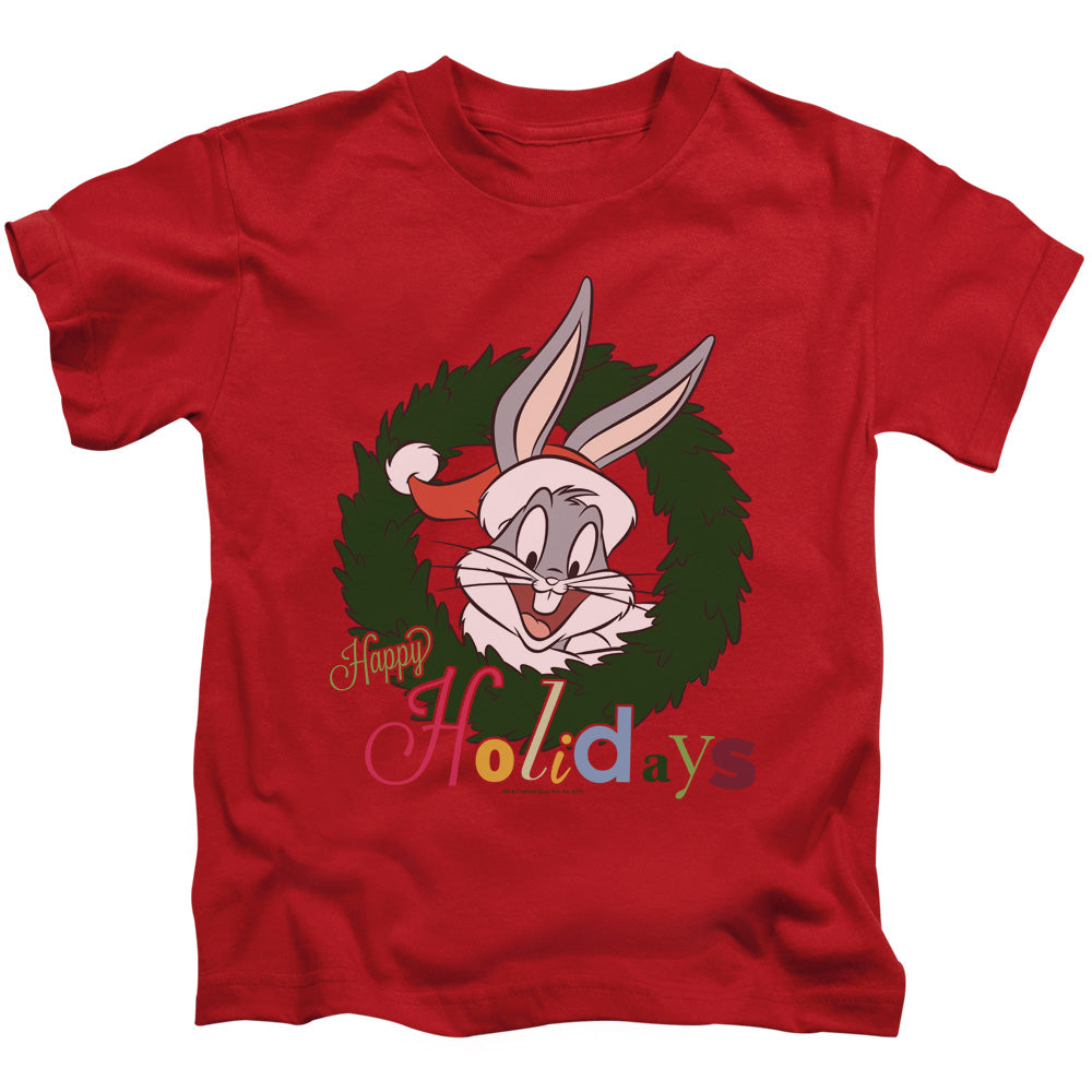 Looney Tunes Holiday Bunny Juvenile Kids Youth T Shirt Red