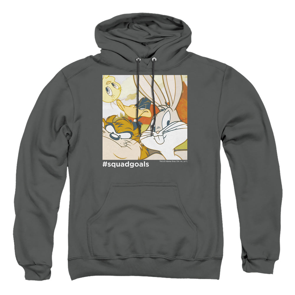Looney Tunes Squad Goals Mens Hoodie Charcoal Officially Licensed