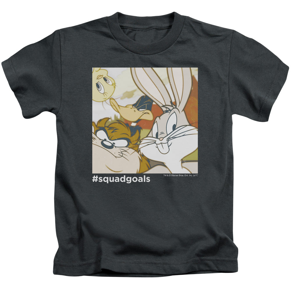 Looney Tunes Squad Goals Juvenile Kids Youth T Shirt Charcoal