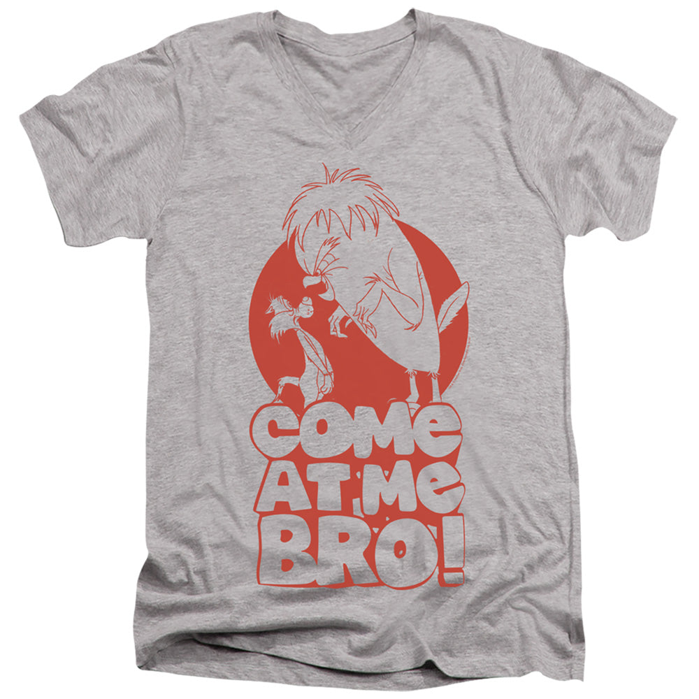 Looney Tunes Come at Me Mens Slim Fit V-Neck T Shirt Athletic Heather