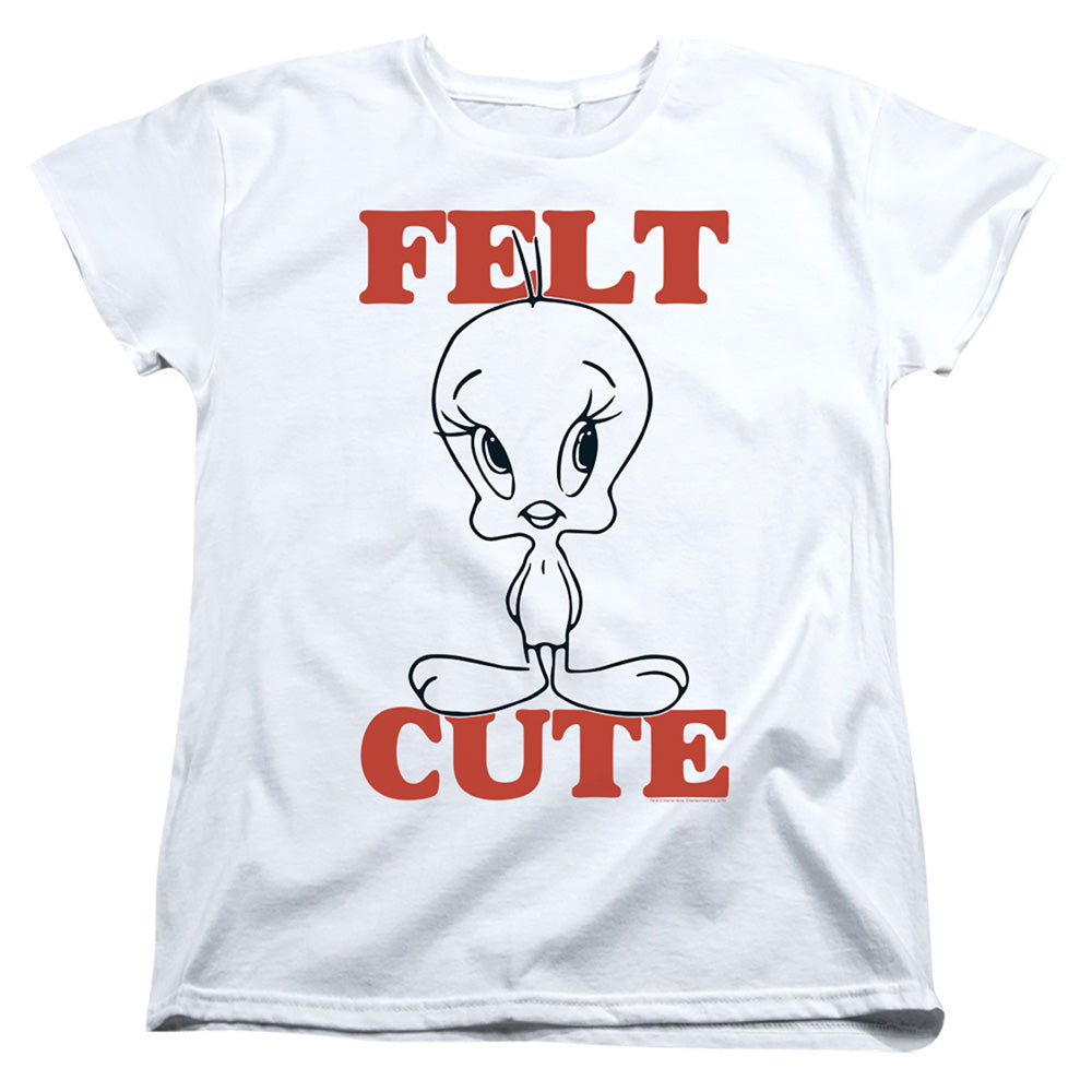 Looney Tunes Felt Cute Womens T Shirt White