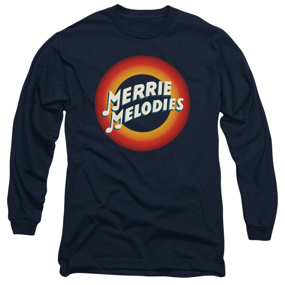 Looney Tunes Merrie Logo Mens Long Sleeve Shirt Navy Blue