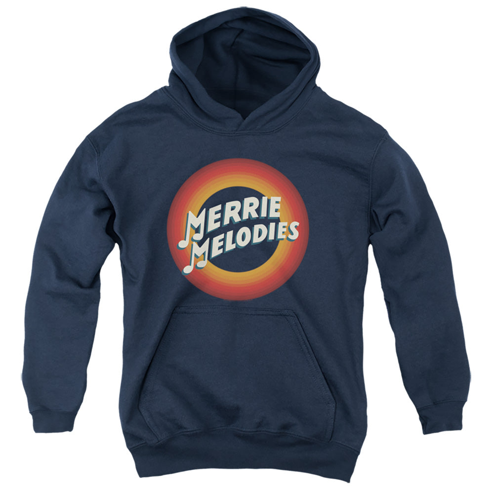 Looney Tunes Merrie Logo Kids Youth Hoodie Navy Blue
