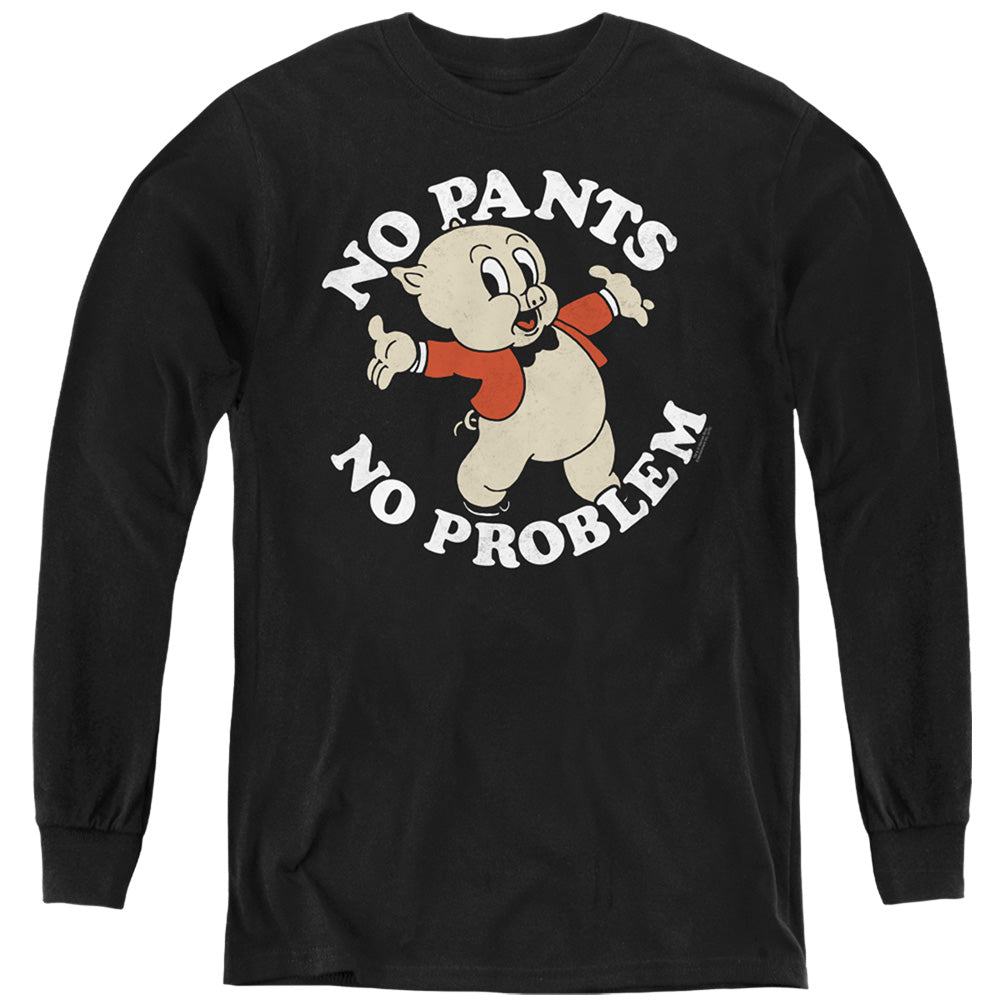 Looney Tunes No Pants Long Sleeve Kids Youth T Shirt Black
