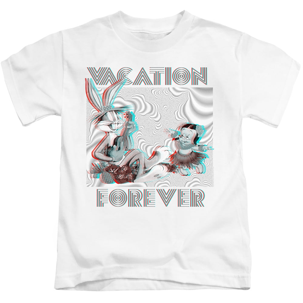 Looney Tunes Vacation Forever Juvenile Kids Youth T Shirt White