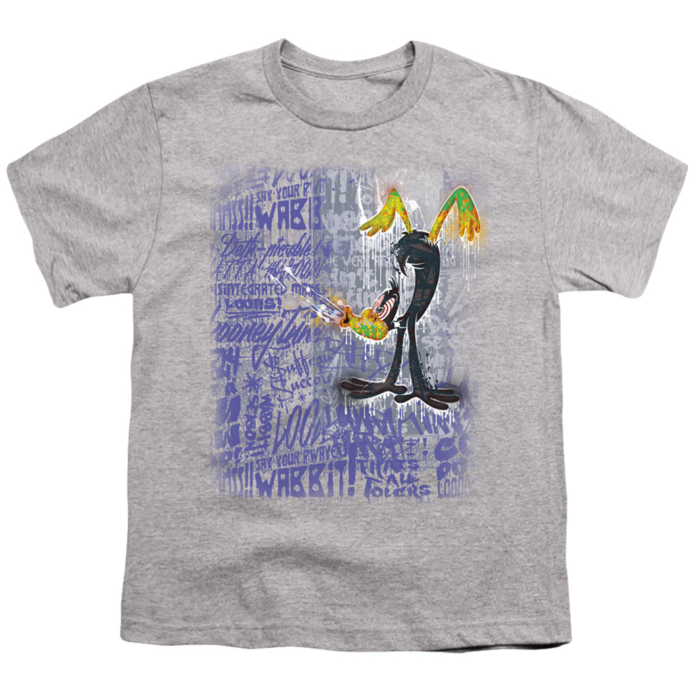 Looney Tunes Graffiti Duck Kids Youth T Shirt Athletic Heather