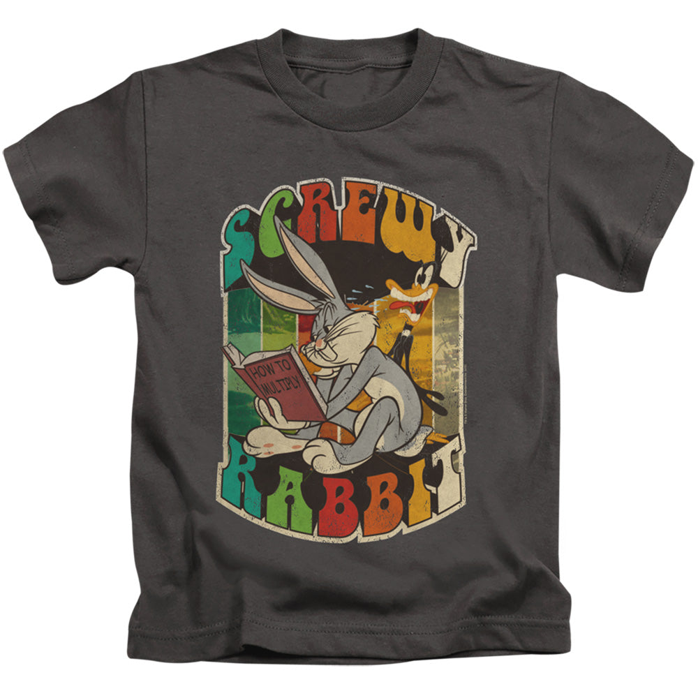 Looney Tunes Screwy Rabbit Juvenile Kids Youth T Shirt Charcoal
