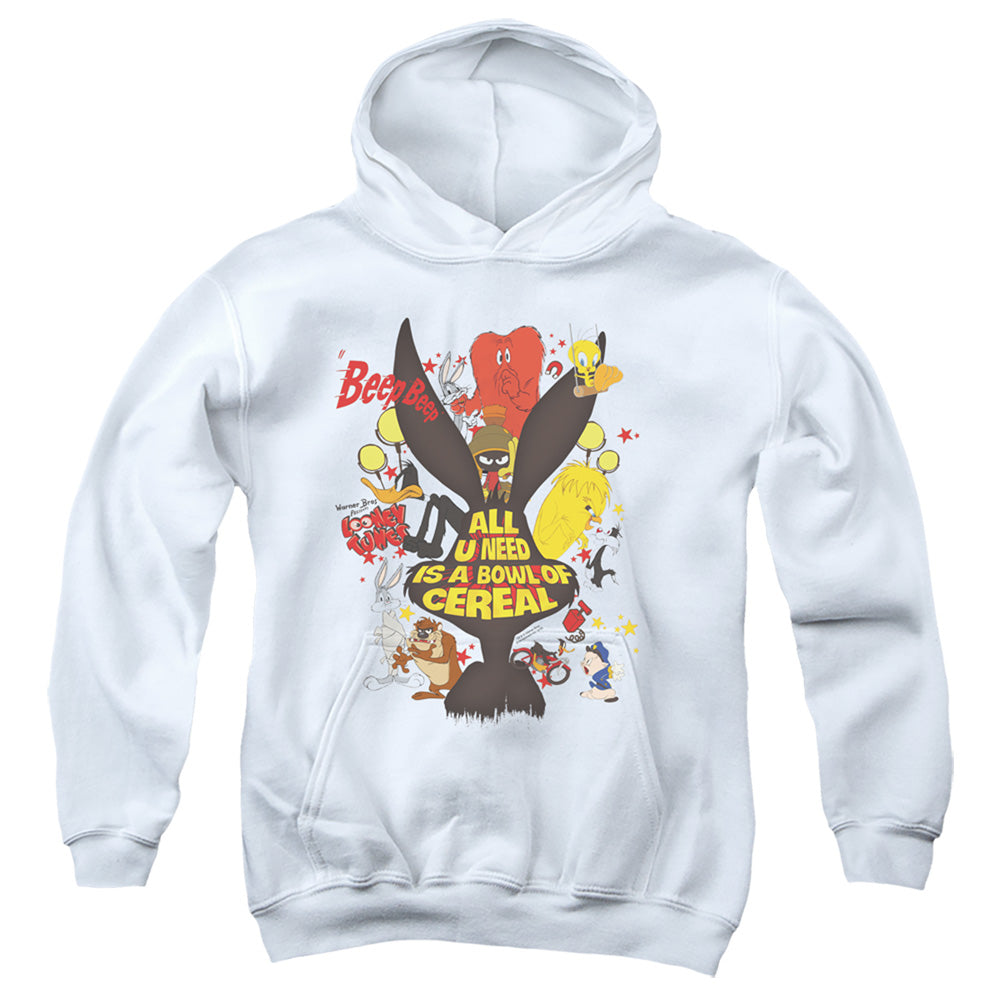 Looney Tunes Cereal Kids Youth Hoodie White