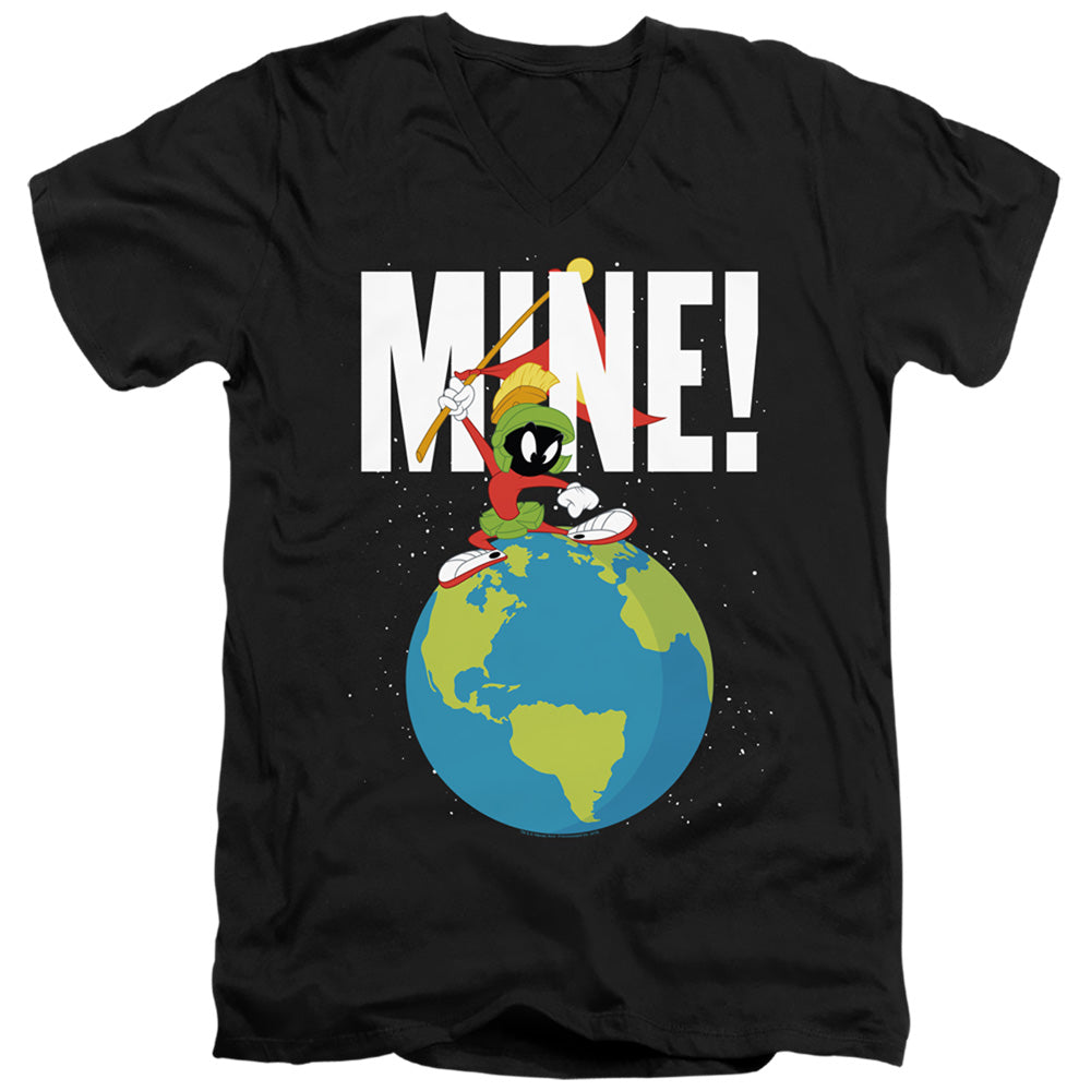 Looney Tunes Mine Mens Slim Fit V-Neck T Shirt Black