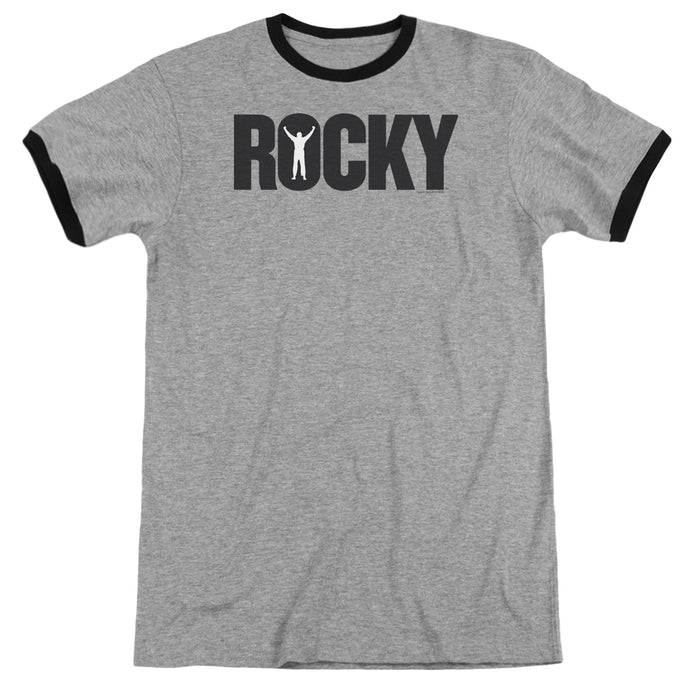 Rocky Logo Heather Ringer Mens T Shirt Heather