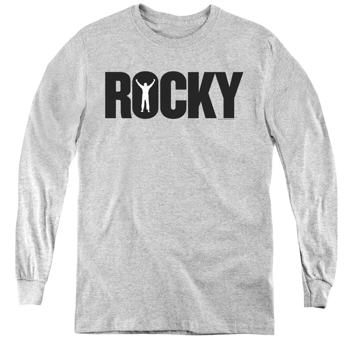 Rocky Logo Long Sleeve Kids Youth T Shirt Athletic Heather