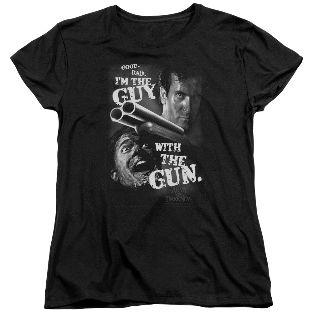Army Of Darkness Guy With The Gun Womens T Shirt Black