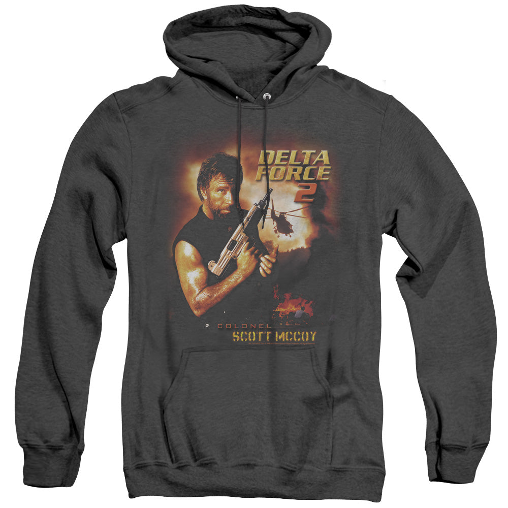 Delta Force Delta Force 2 Poster Mens Heather Hoodie Black Officially Licensed