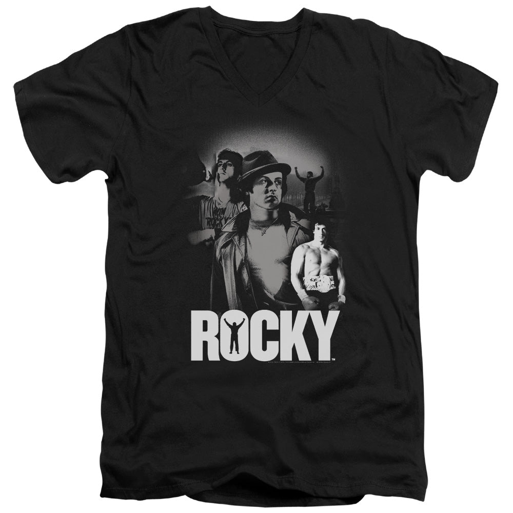 Rocky Making Of A Champ Mens Slim Fit V-Neck T Shirt Black