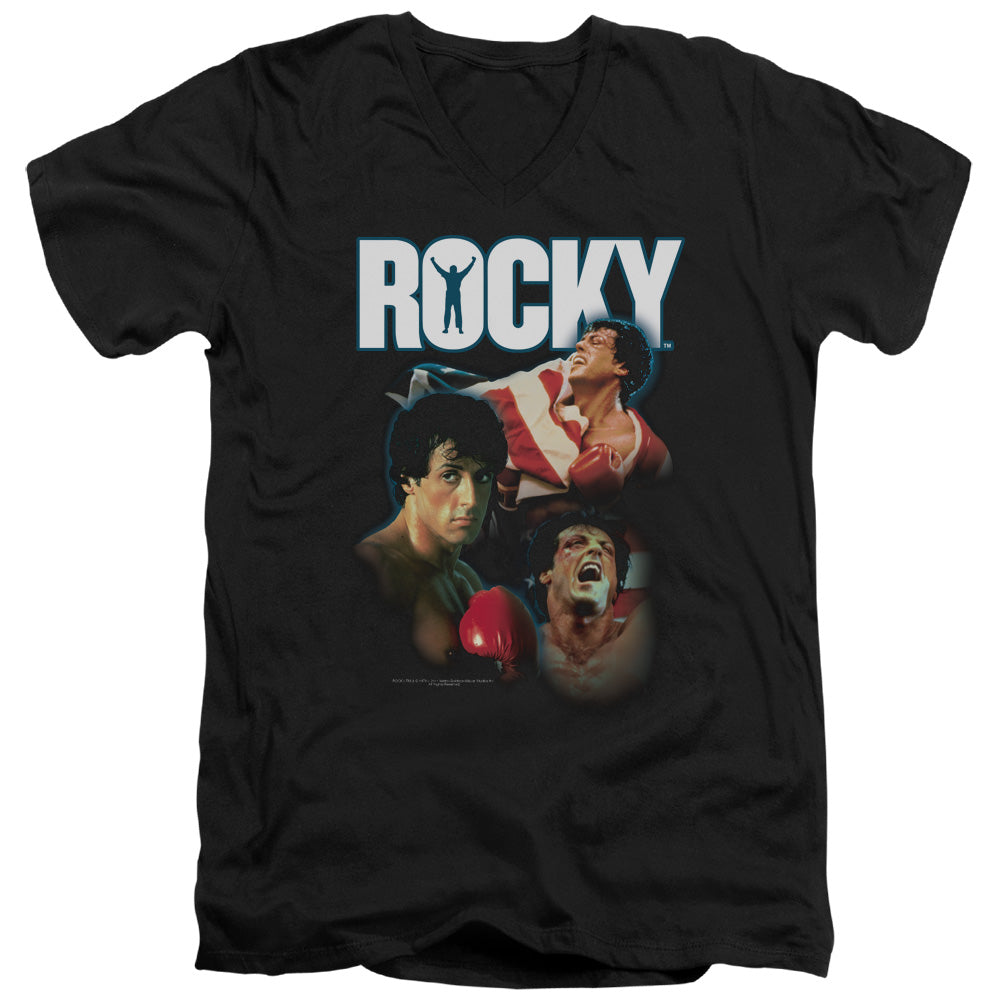Rocky I Did It Mens Slim Fit V-Neck T Shirt Black