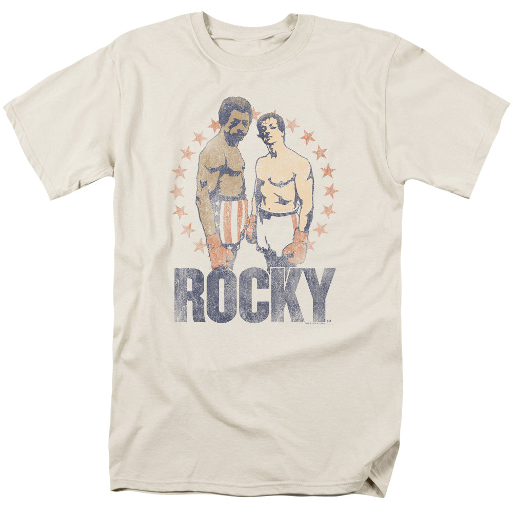 Rocky Creed And Balboa Mens T Shirt Cream Officially Licensed