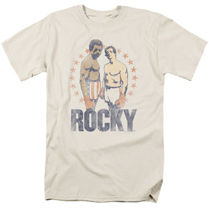 Rocky Creed And Balboa Mens T Shirt Cream