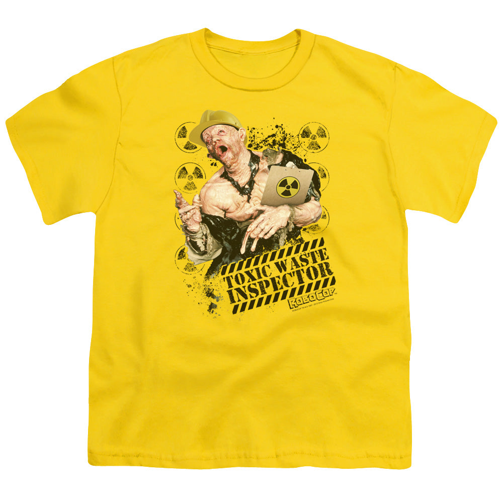 Robocop Toxic Waste Inspector Kids Youth T Shirt Yellow