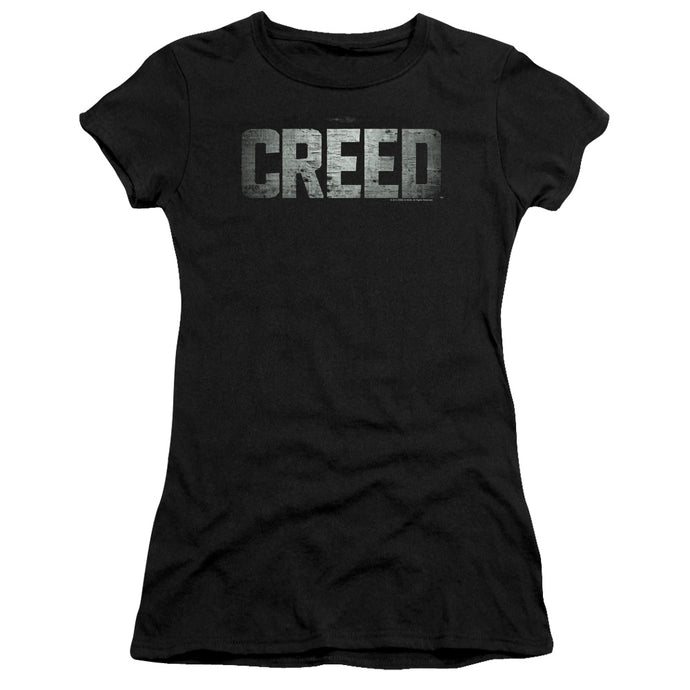 Creed Logo Junior Sheer Cap Sleeve Womens T Shirt Black