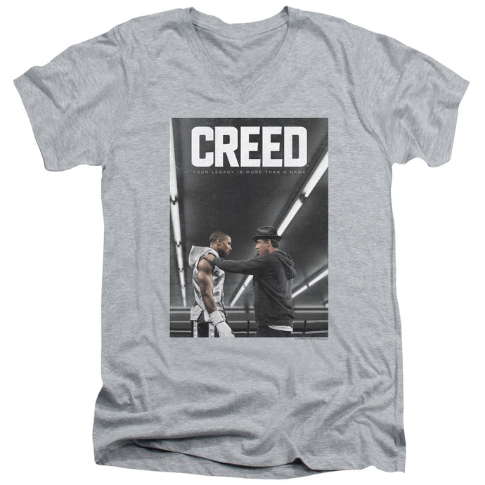 Creed Poster Mens Slim Fit V-Neck T Shirt Athletic Heather