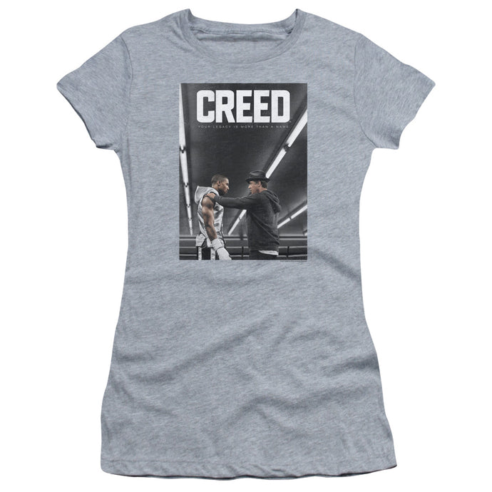 Creed Poster Junior Sheer Cap Sleeve Womens T Shirt Athletic Heather