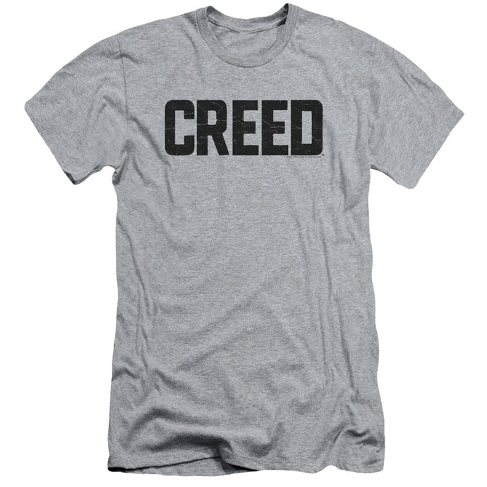 Creed Cracked Logo Slim Fit Mens T Shirt Athletic Heather