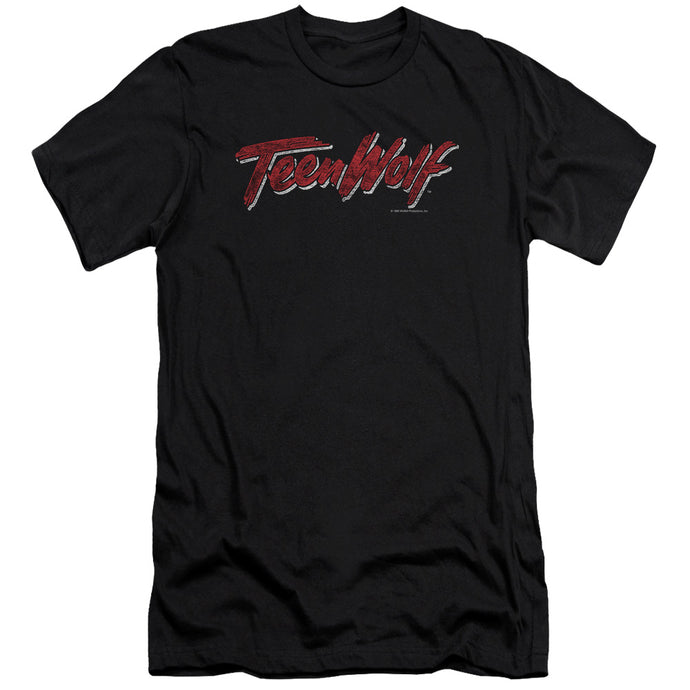 Teen Wolf Scrawl Logo Slim Fit Mens T Shirt Black