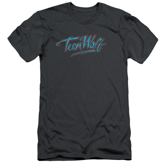 Teen Wolf Neon Logo Slim Fit Mens T Shirt Charcoal