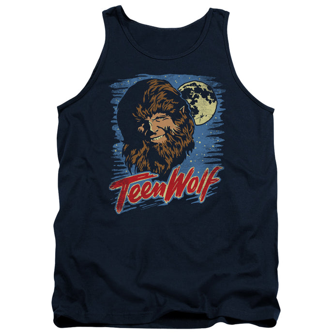 Teen Wolf Moon Wolf Mens Tank Top Shirt Navy