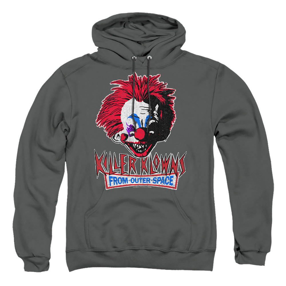 Killer Klowns From Outer Space Rough Clown Mens Hoodie Charcoal Officially Licensed