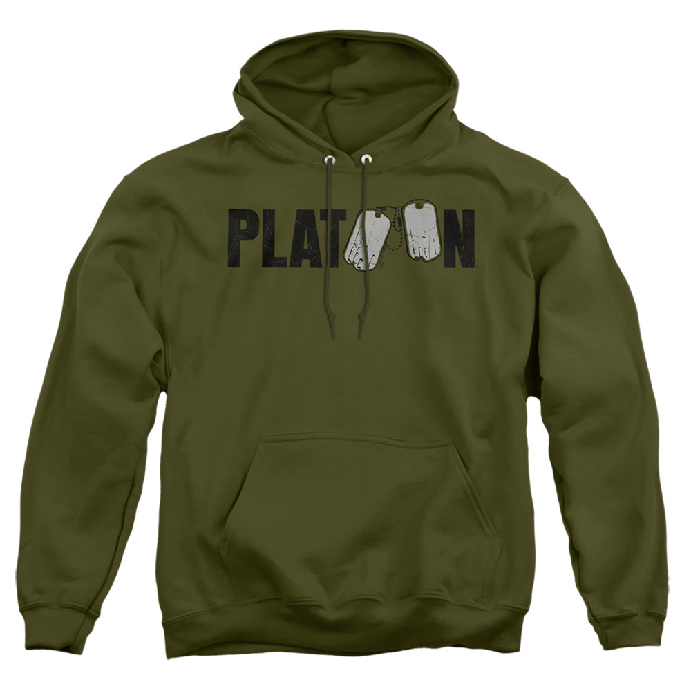 Platoon Logo Mens Hoodie Military Green Officially Licensed