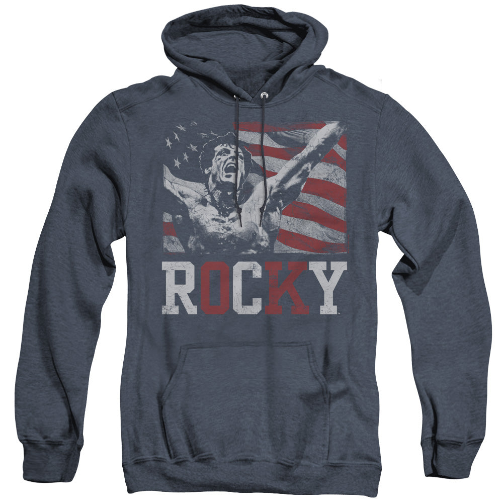Rocky Flag Champion Heather Mens Hoodie Navy Blue
