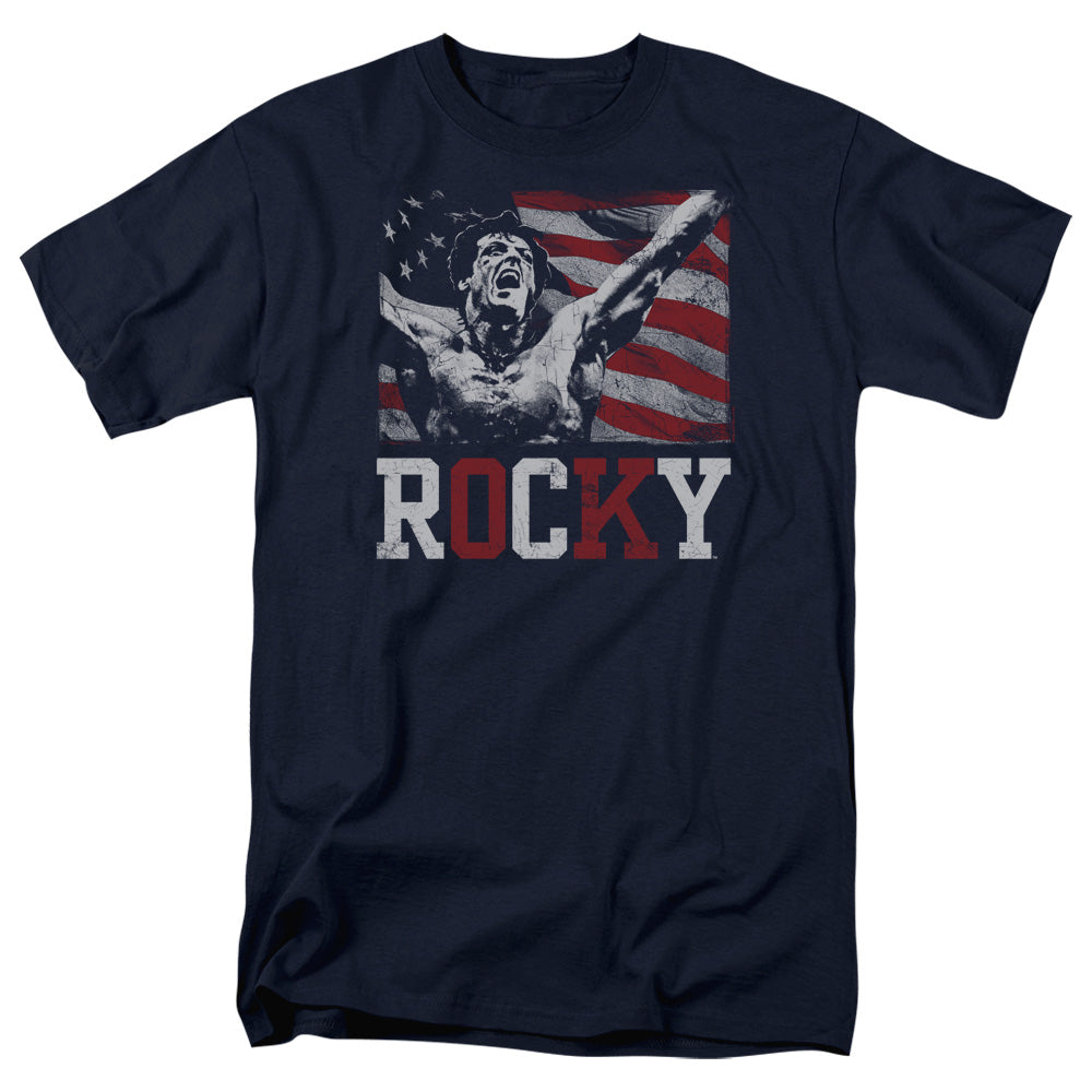 Rocky Flag Champion Mens T Shirt Navy Blue